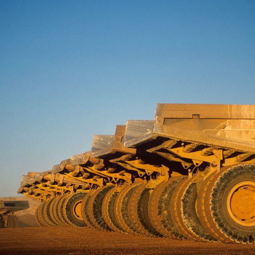 Mining trucks on site in Australia